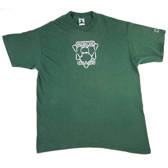 Public Image Vintage Green Single Stitch T Shirt USA Made Crew Neck Mens Size XL - Picture 4 of 8